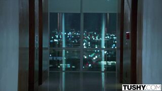 TUSHY Sultry Actress Emily gets DPed by her 2 co-stars