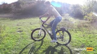 cougar Topless Bike Riding along River Bank (music)