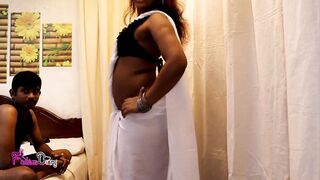 FULL!!! White Saree beauty try on Haul with Tasty Fucked