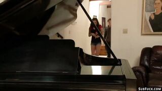 Piano professor ties and fucks college girl