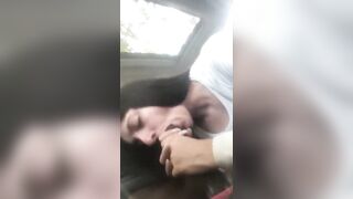 Turned On cunt with mouth Satisfies Her Black Boyfriend Inside the Car