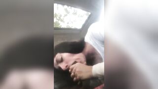 Turned On cunt with mouth Satisfies Her Black Boyfriend Inside the Car