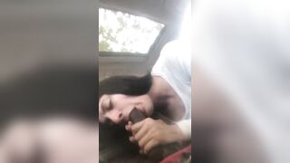 Turned On cunt with mouth Satisfies Her Black Boyfriend Inside the Car