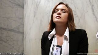 Tied huge boobies agent anal pounded