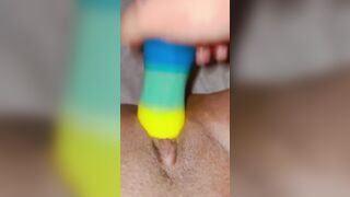 Squirting on my Rainbow Vibrator