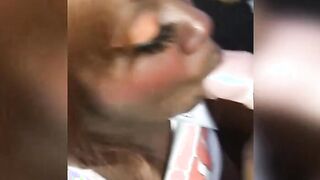 Uraraka Boobies Cosplay Sloppy Blow Job (african Bwc)
