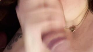 Giving my bf a Rough, Sloppy, Deep Bj, Cummed on my Neck 