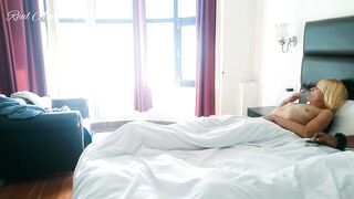 He Treated the Bombshell Cutie with Amazing Melons a Cigarette inside Bed
