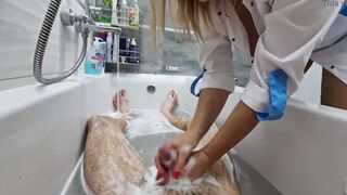 FAMILY FANTASY - A nurse jerks off a man's penis
