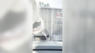 Boobs Shaking Vehicle Windows Washing!!!
