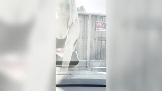 Boobs Shaking Vehicle Windows Washing!!!