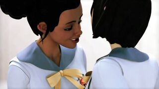 Black beauty & Babe Dark Hair | 3D Lesbo Sex Video