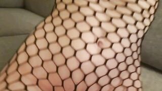 I'm Feeling Slutty and Freaky Clothed into Fishnet Bodysuit, Finger Fucked myself to 2 Orgasm into Road