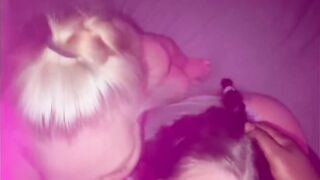 2 Milfs Share a big black cock together