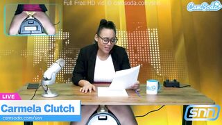 Goddess Hispanic News Anchor Masturbation on Air