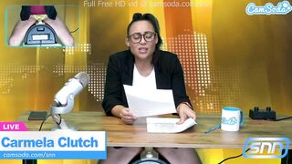 Goddess Hispanic News Anchor Masturbation on Air