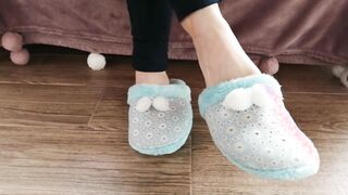 Candid 19 Year Old Foot, Having Fun with Cozy House Slippers.