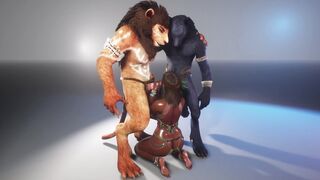 Double Penetration with Furrys 3D