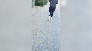 Step Cougar doesn't Wear Lingerie under Fila Pants got Fuck inside Outdoors Place by Step Son