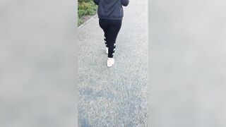 Step Cougar doesn't Wear Lingerie under Fila Pants got Fuck inside Outdoors Place by Step Son