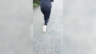 Step Cougar doesn't Wear Lingerie under Fila Pants got Fuck inside Outdoors Place by Step Son