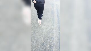Step Cougar doesn't Wear Lingerie under Fila Pants got Fuck inside Outdoors Place by Step Son