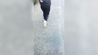 Step Cougar doesn't Wear Lingerie under Fila Pants got Fuck inside Outdoors Place by Step Son