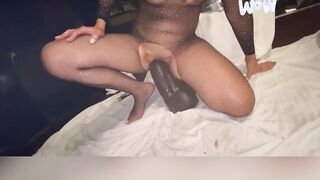 Sizequeen Fiance take a Big big black cock Vibrator