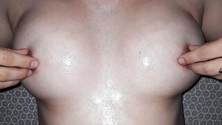 Turned On Bitch Play with her Huge Boobs and Biggest Nipples
