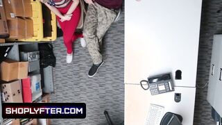 Suspicious Blonde Teens Caught Stealing Got Plowed Inside The Backroom