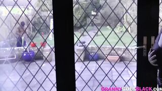 Grandmother inside panties blows african dong