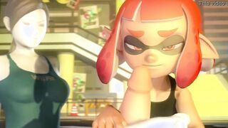 Wii fit coach, Inkling chick and Shantae toejob compilation
