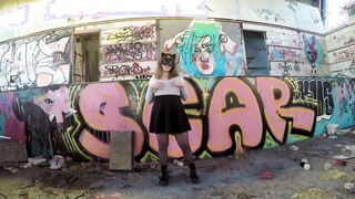 Enjoyed her Hubby's Cum inside an Abandoned Pool (Pegging)