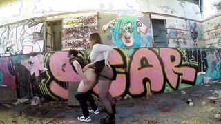 Enjoyed her Hubby's Cum inside an Abandoned Pool (Pegging)
