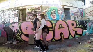Enjoyed her Hubby's Cum inside an Abandoned Pool (Pegging)