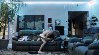 Get Freaky during Rave at Home so he Fuck me Rough and Shot his Cum on my Tongue