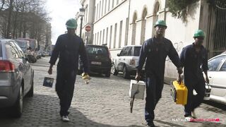 Sassy Simony Diamond Teases three Hung Contractors & Gets her ASSHOLE Ruined by double penetration & DAP B4 Facial