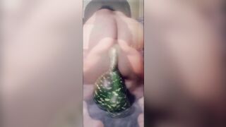 Whore's Stunning Cunt Pisses inside Bed and Riding Bulbous Squash