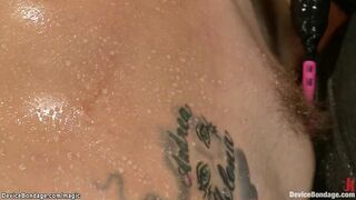 Long boobs oiled sub back arch fetish