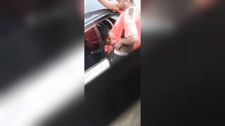 Ebony Lovers Oral Sex, Finger Nailed out Side the Vehicle at a Parking Lot