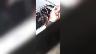 Ebony Lovers Oral Sex, Finger Nailed out Side the Vehicle at a Parking Lot