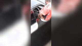 Ebony Lovers Oral Sex, Finger Nailed out Side the Vehicle at a Parking Lot