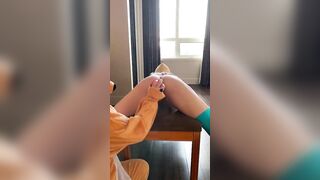 Teddy HandCuffs me to a Bench, Spanks me and Fucks my Tight Snatch. Bdsm, Ass Plug!
