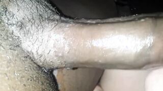 White bimbo gags on ebony penis!