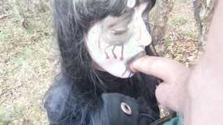 Happy Halloween. Whore witch caught up with me inside the forest and blown my cock
