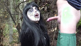 Happy Halloween. Whore witch caught up with me inside the forest and blown my cock
