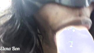 point of view sloppy blow Job inside the restroom