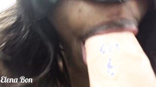 point of view sloppy blow Job inside the restroom