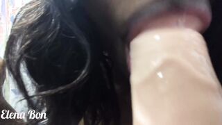 point of view sloppy blow Job inside the restroom