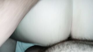 Lusty long booty fiance gets screwed by thick dick and cummed on new booty plug